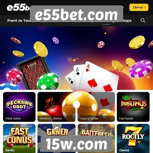 Diversidade de jogos disponíveis em e55bet.com